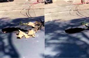 Buraco na Frei Serafim (Foto: Tiago Moura / Conecta Piauí) Buraco na Frei Serafim (Foto: Tiago Moura / Conecta Piauí)