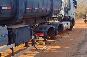 Criminosos fazem motorista refém e roubam pneus de caminhão em cidade do Piauí (Foto: Divulgação) Criminosos fazem motorista refém e roubam pneus de caminhão em cidade do Piauí (Foto: Divulgação)