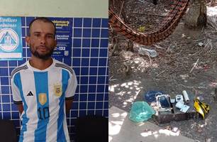 Homem é preso com drogas em acampamento localizado dentro do mato em Parnaíba (Foto: Reprodução) Homem é preso com drogas em acampamento localizado dentro do mato em Parnaíba (Foto: Reprodução)