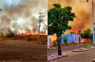 Incêndio em Hugo Napoleão (Foto: Reprodução) Incêndio em Hugo Napoleão (Foto: Reprodução)