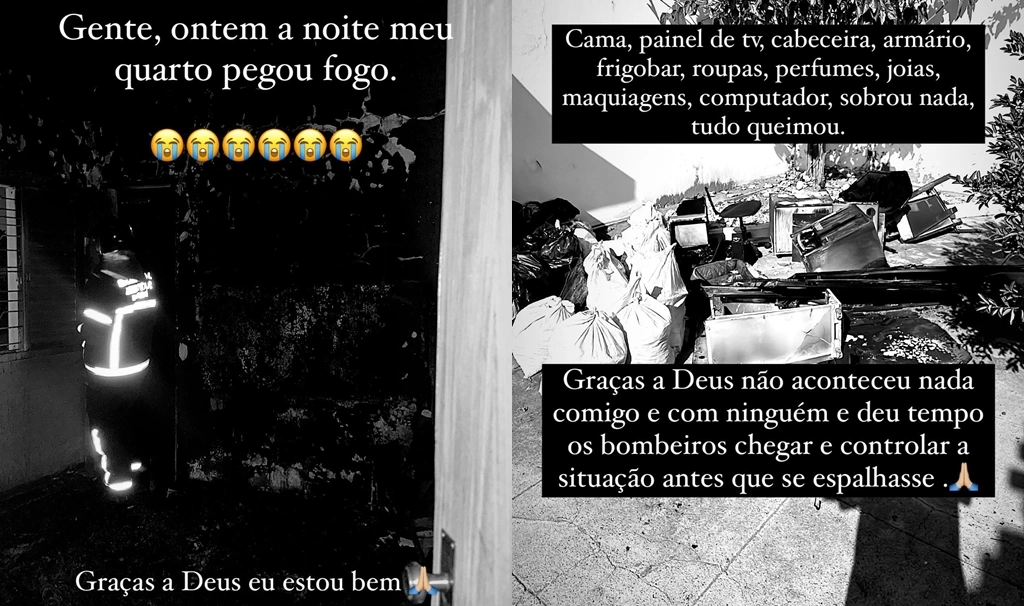 Influencer registrou estrago causado pelas chamas