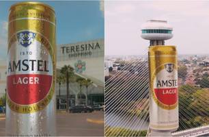 "Lata gigante" da Amstel circula por Teresina (Foto: Reprodução) "Lata gigante" da Amstel circula por Teresina (Foto: Reprodução)