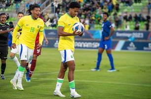 Miranda marca no fim e Brasil estreia com vitória nos Jogos Pan-Americanos (Foto: Lesley Ribeiro/CBF) Miranda marca no fim e Brasil estreia com vitória nos Jogos Pan-Americanos (Foto: Lesley Ribeiro/CBF)