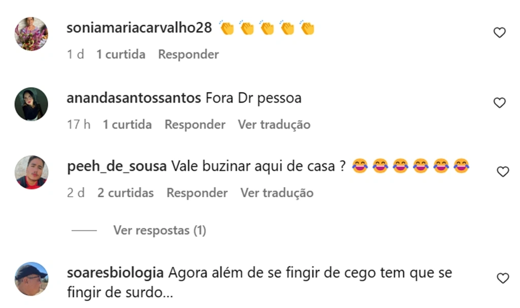 Reação dos internautas