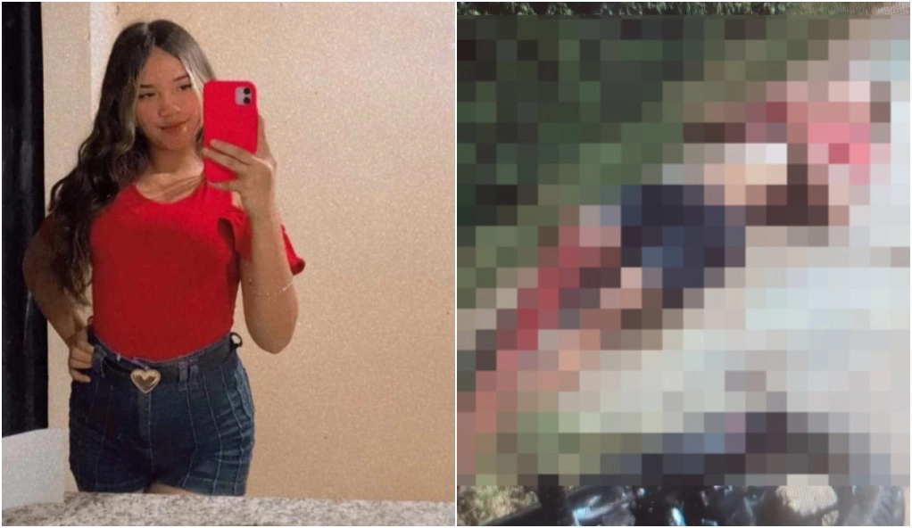 Thamires Araújo e o piloto da moto após o acidente