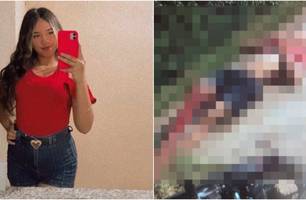 Thamires Araújo e o piloto da moto após o acidente (Foto: Reprodução) Thamires Araújo e o piloto da moto após o acidente (Foto: Reprodução)