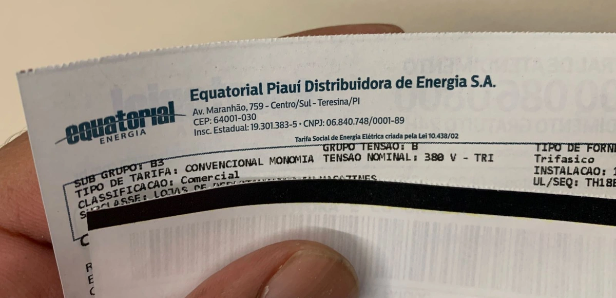 Boleto da Equatorial Piauí