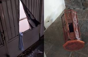 Criminosos invadem igreja roubam e depredam itens religiosos em Teresina (Foto: Reprodução) Criminosos invadem igreja roubam e depredam itens religiosos em Teresina (Foto: Reprodução)