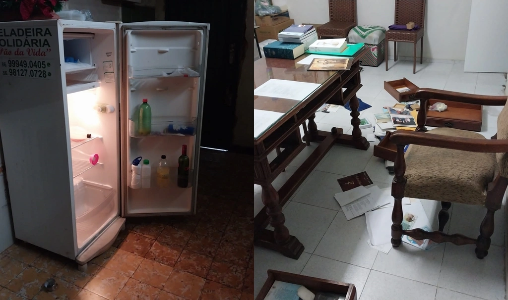 Criminosos invadem igreja roubam e depredam itens religiosos em Teresina