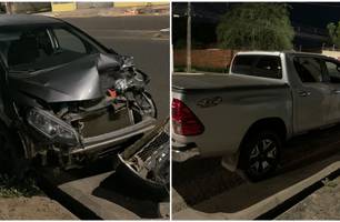 Motorista embriagado e com o pneu furado causa colisão com Hilux em Teresina (Foto: Eduardo Amorim / Conecta Piauí) Motorista embriagado e com o pneu furado causa colisão com Hilux em Teresina (Foto: Eduardo Amorim / Conecta Piauí)