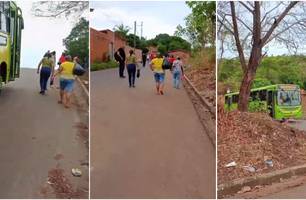 Ônibus quebra no meio de ladeira em Teresina e passageiros completam percurso a pé (Foto: Reprodução) Ônibus quebra no meio de ladeira em Teresina e passageiros completam percurso a pé (Foto: Reprodução)