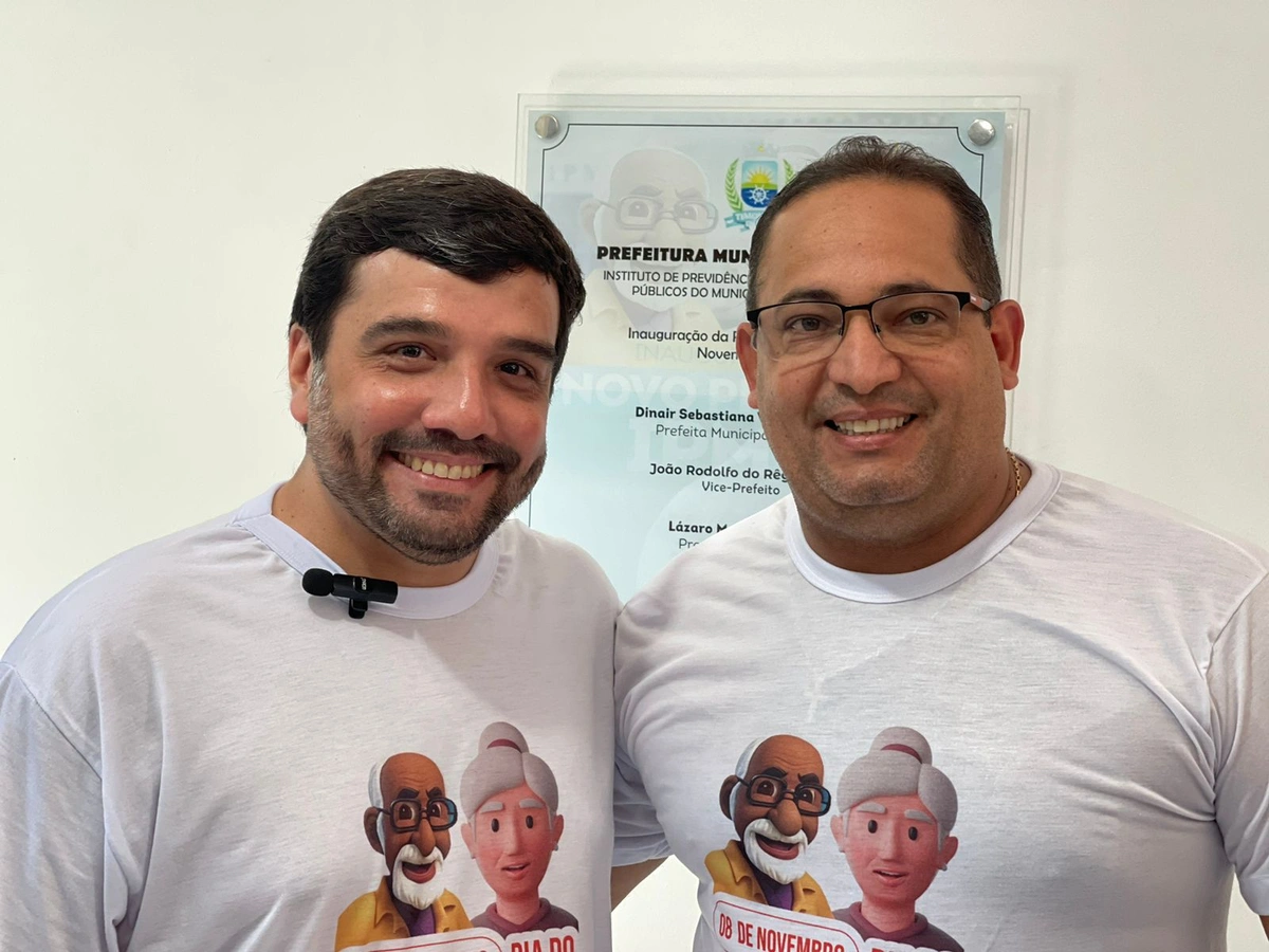 Presidente do IPMT Lázaro Martins e secretario de Saúde Márcio Sá