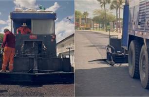 Asfaltamento da avenida Santo Antônio (Foto: Reprodução)