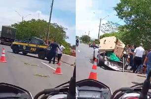 Homem morre atropelado por caminhão na Br-316 em Teresina (Foto: Reprodução) Homem morre atropelado por caminhão na Br-316 em Teresina (Foto: Reprodução)