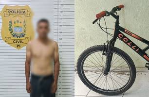 Homem que assaltava usando bicicleta tenta fugir de viatura e é preso em Parnaíba (Foto: Reprodução) Homem que assaltava usando bicicleta tenta fugir de viatura e é preso em Parnaíba (Foto: Reprodução)