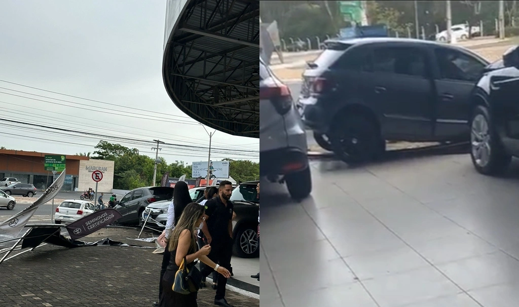 Incidente causou estragos na estrutura do estabelecimento e em um carro