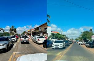 Luís Correia registra grande fluxo de turistas e trânsito fica congestionado (Foto: Reprodução) Luís Correia registra grande fluxo de turistas e trânsito fica congestionado (Foto: Reprodução)