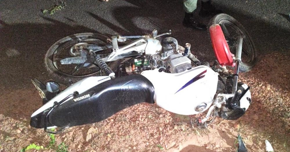Motocicleta envolvida no acidente
