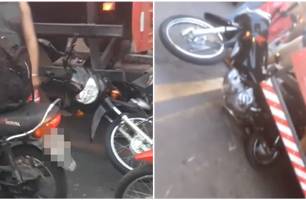 Mulher fica em estado grave após se envolver em acidente de moto em Parnaíba (Foto: Reprodução)