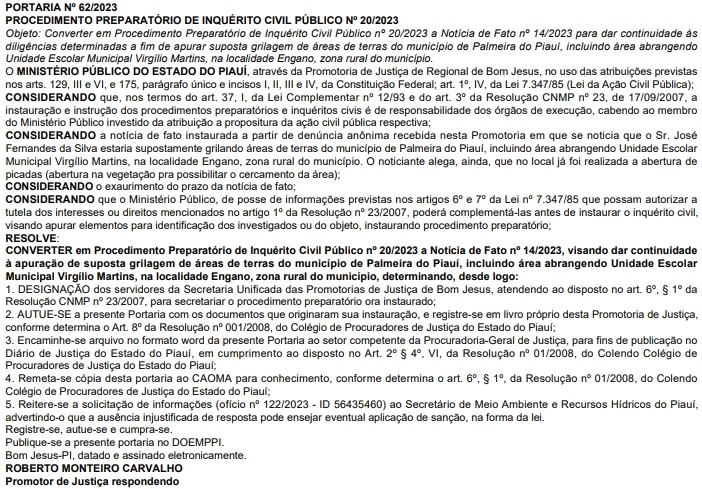 Portaria do MP-PI
