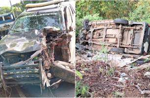 Viatura da polícia tomba policiais ficam levemente feridos (Foto: Reprodução) Viatura da polícia tomba policiais ficam levemente feridos (Foto: Reprodução)
