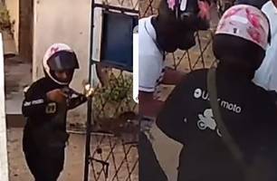 Vídeo registra bandido com roupa de Uber assaltando empresário no Lourival Parente (Foto: Reprodução) Vídeo registra bandido com roupa de Uber assaltando empresário no Lourival Parente (Foto: Reprodução)