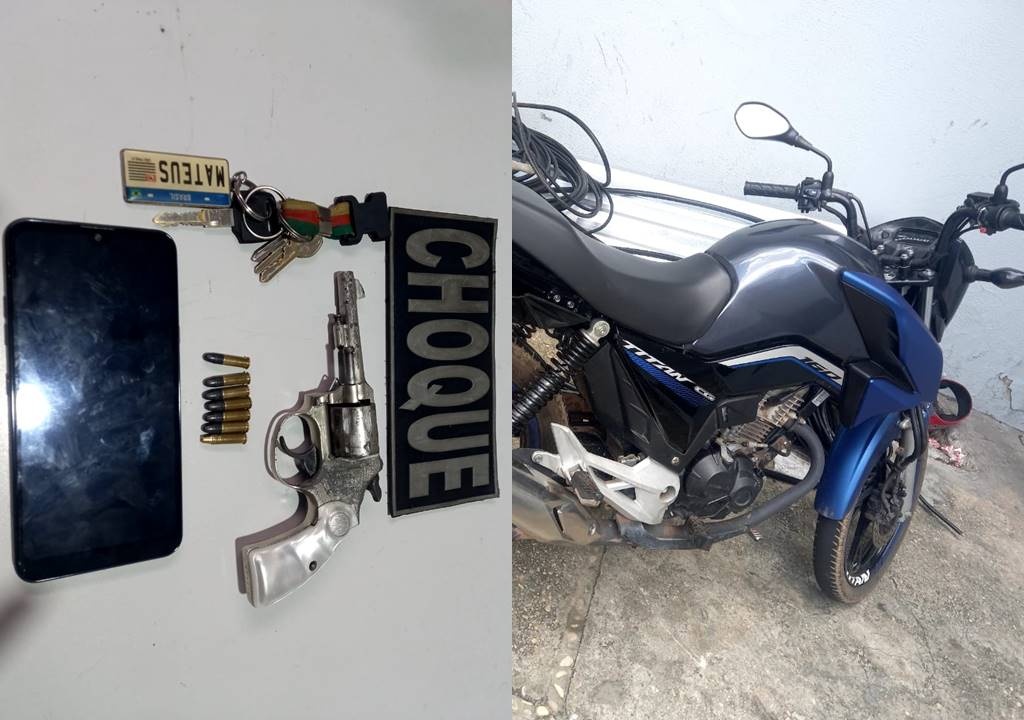 Motociclista é preso pela PM com arma e munições