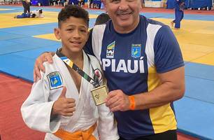 Judoca piauiense Maycon Douglas após a classificação para o PanAmericano (Foto: (Divulgação / PMT)) Judoca piauiense Maycon Douglas após a classificação para o PanAmericano (Foto: (Divulgação / PMT))