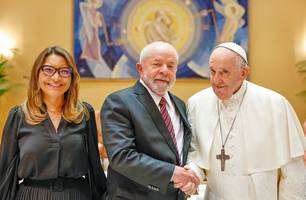 Primeira-dama Janja Lula da Silva, presidente Lula e Papa Francisco I, respectivamente (Foto: Ricardo Stuckert) Primeira-dama Janja Lula da Silva, presidente Lula e Papa Francisco I, respectivamente (Foto: Ricardo Stuckert)
