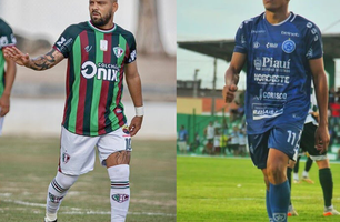 Meia Bismark, do Fluminense e atacante Kakim, do Parnahyba (Foto: Reprodução/ redes sociais Parnahyba SC e Fluminense EC) Meia Bismark, do Fluminense e atacante Kakim, do Parnahyba (Foto: Reprodução/ redes sociais Parnahyba SC e Fluminense EC)