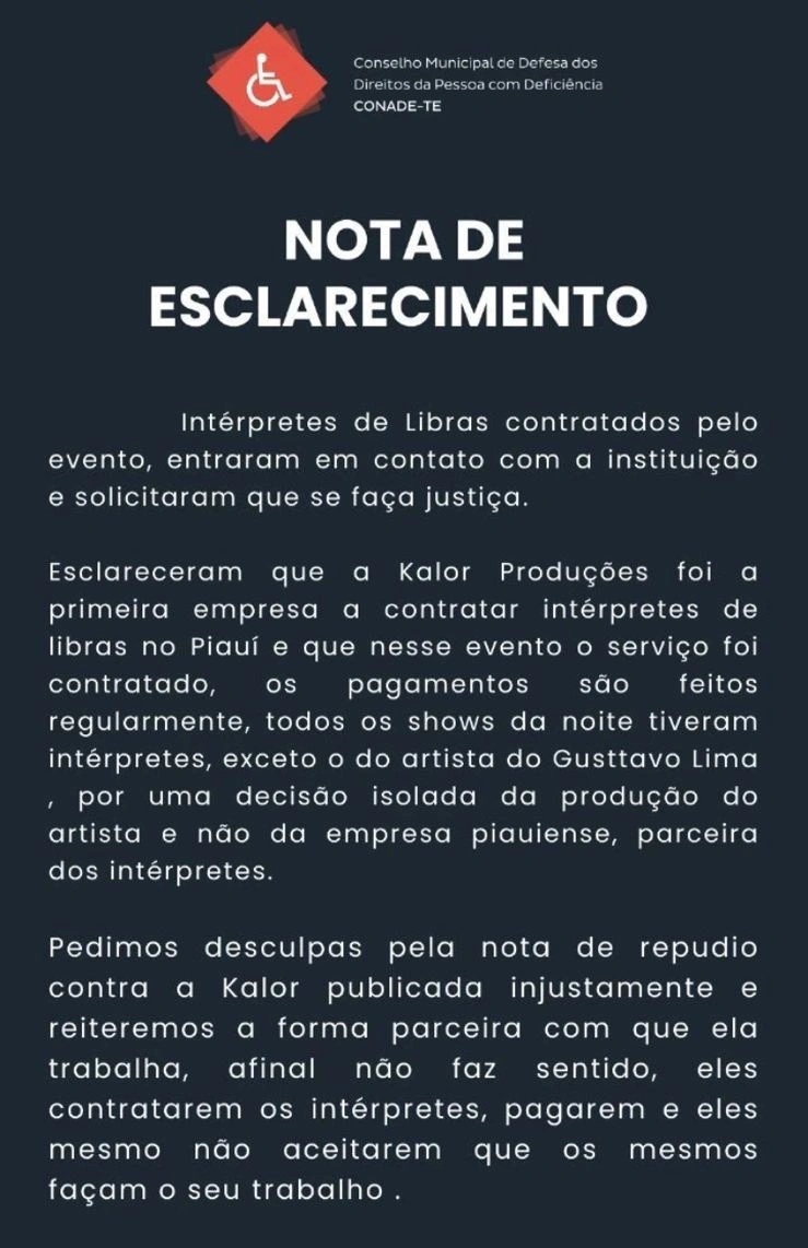 Nota de esclarecimento