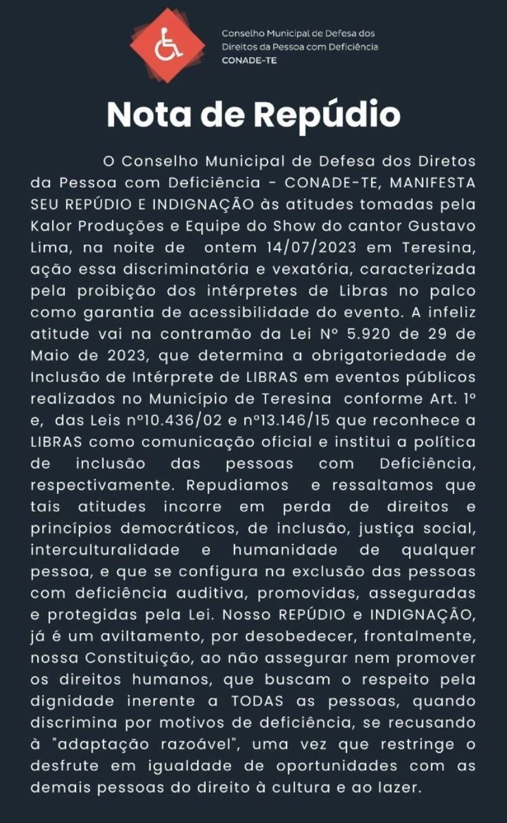 Nota de repúdio