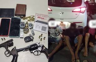 Presos suspeitos de assaltos (Foto: Divulgação/ PM-PI) Presos suspeitos de assaltos (Foto: Divulgação/ PM-PI)