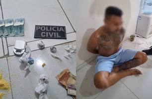 Homem é preso por tráfico de drogas (Foto: Divulgação/ PC-PI) Homem é preso por tráfico de drogas (Foto: Divulgação/ PC-PI)