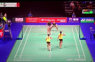 Jaqueline Lima e Samia Lima, Mundial de badminton de Copenhague (Foto: Reprodução/BWF TV) Jaqueline Lima e Samia Lima, Mundial de badminton de Copenhague (Foto: Reprodução/BWF TV)