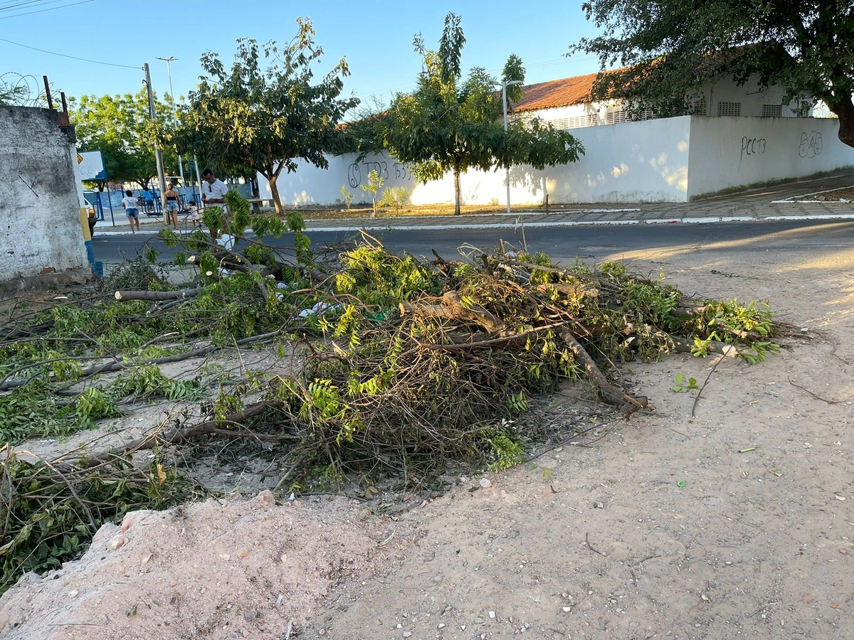 Lixo localizado na rua Antônio Monteiro, no bairro Parque Alvorada, zona Norte de Teresina