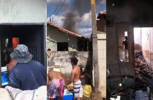 Mulher incendeia a própria casa em Teresina (Foto: Reprodução) Mulher incendeia a própria casa em Teresina (Foto: Reprodução)