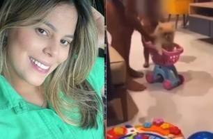 Na foto a acusada Talyta Layza Sampaio e o cachorro agredido (Foto: Reprodução) Na foto a acusada Talyta Layza Sampaio e o cachorro agredido (Foto: Reprodução)