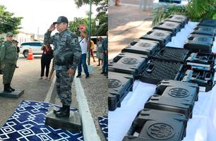 Passagem de comando e entrega de equipamentos (Foto: Divulgação/ PM-PI) Passagem de comando e entrega de equipamentos (Foto: Divulgação/ PM-PI)