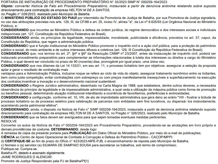 Portaria do MP-PI