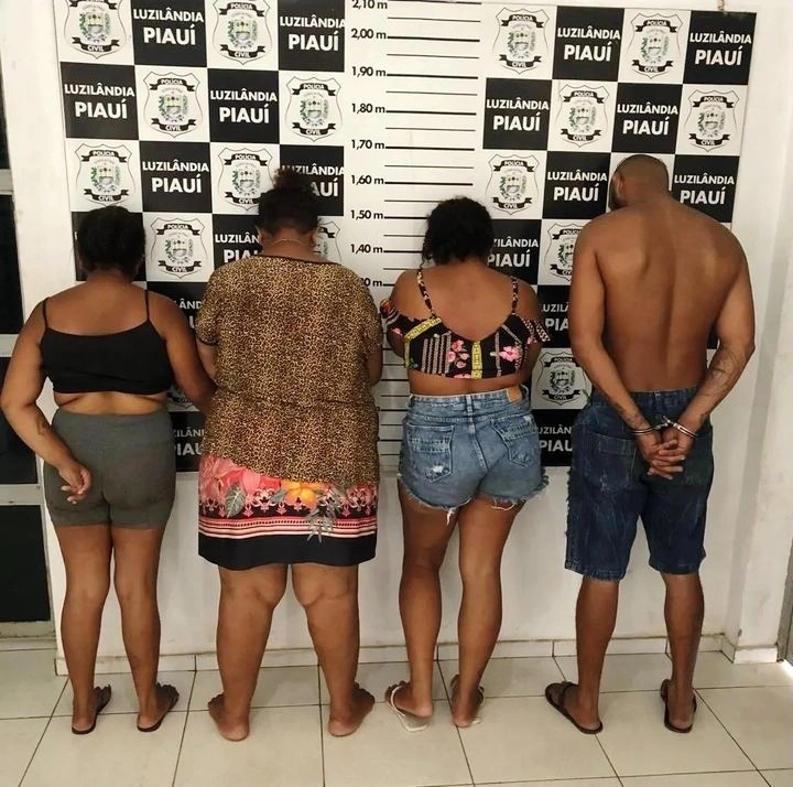 Quatro pessoas são presas acusadas de tráfico de drogas em Luzilândia