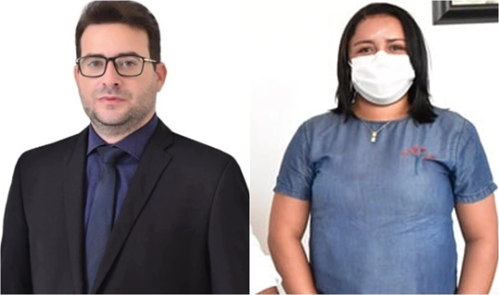 Vereador Marcos Onofre Rodrigues e a ex-secretária de Finanças Edmária Freitas de Sousa