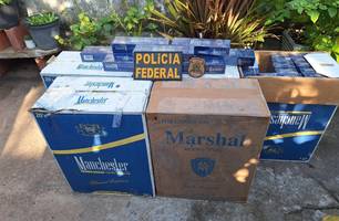 Carga apreendida de cigarros contrabandeados (Foto: Divulgação) Carga apreendida de cigarros contrabandeados (Foto: Divulgação)