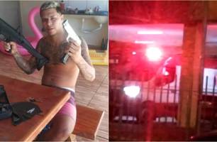 Indivíduo conhecido como 'Parrudo' e ambulância atingida no mês de julho na Zona Sul (Foto: Reprodução/Rede Social)