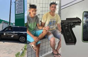 Polícia Civil apreende arma e prende dois suspeitos em flagrante na capital (Foto: Reprodução) Polícia Civil apreende arma e prende dois suspeitos em flagrante na capital (Foto: Reprodução)