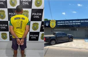 Prisão do suspeito de estuprar as netas em União (PI) (Foto: Reprodução)