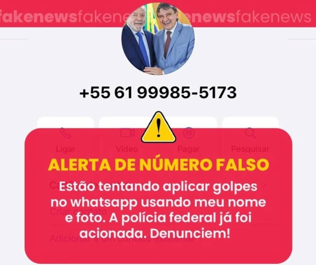 Alerta de golpe usando nome do ministro Wellington Dias