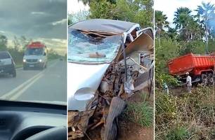 Colisão entre carro e caminhão deixa homem ferido na Br-222 em Batalha (Foto: Reprodução) Colisão entre carro e caminhão deixa homem ferido na Br-222 em Batalha (Foto: Reprodução)