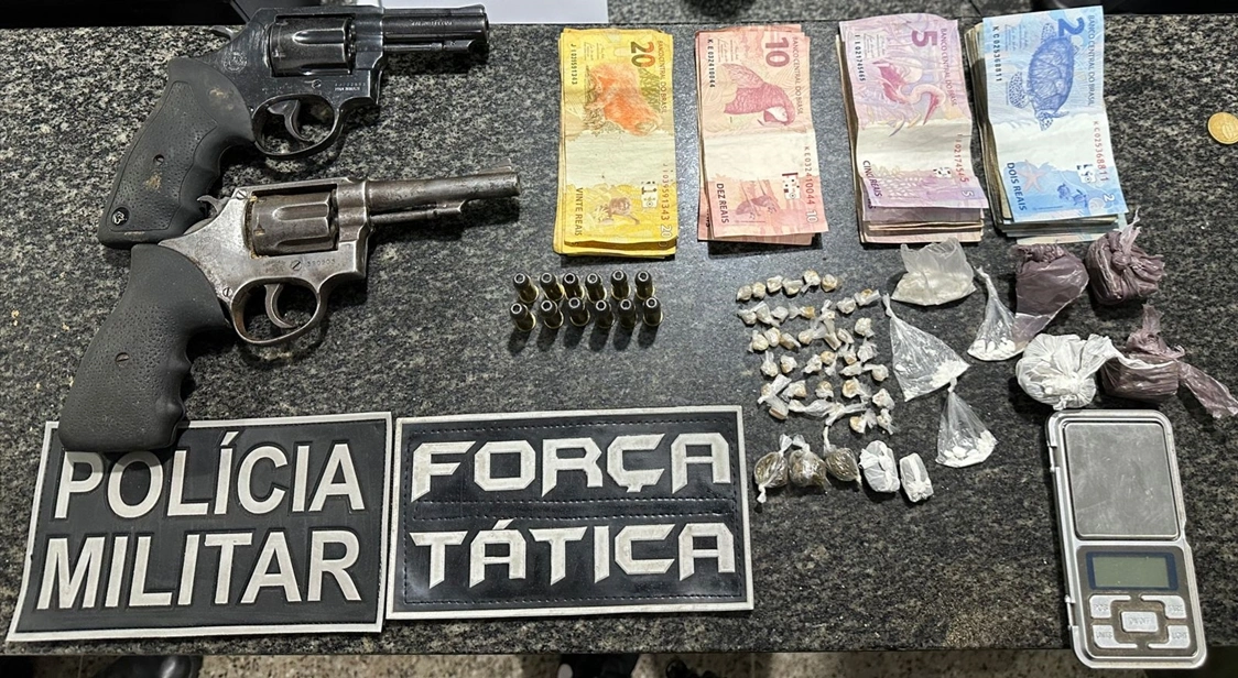 Material apreendido pela polícia