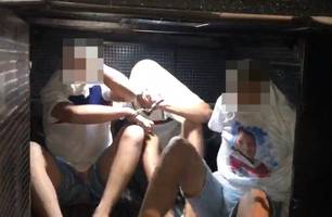 Menores apreendidos pela polícia (Foto: Reprodução)
